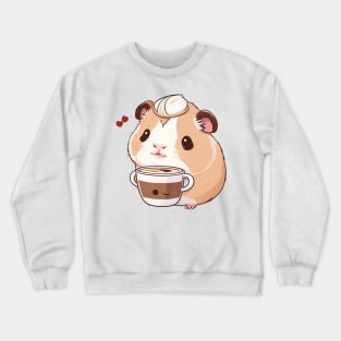Cute guinea pig with coffee Crewneck Sweatshirt